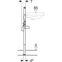 Bâti-support Duofix pour lavabo, 82–98 cm, robinetterie sur gorge - Geberit