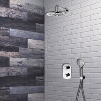 Cristina Ondyna – Pack douche thermostatique encastré NEW DAY – Butée de température 38°C – Débit 24L/min à 3 bars – Installation facile avec gabarit