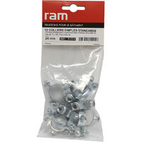 Sachet de 10 colliers simple métallique pour tube Ø24 - RAM