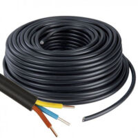 Arcanaute – Câble électrique R2V 3G2.5 mm² – Bobine 50 m – Gaine PVC noir – Conducteurs 3G pour chantiers humides