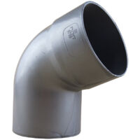 Coude PVC 67°30 mâle femelle pour tube de descente Ø80 - aspect zinc - First Plast