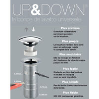 Bonde lavabo recoupable UP&DOWN Ø64 (G1 1/4) Chromé - Cristina Ondyna  WA33451