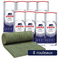 8 rouleaux laine de verre URSA Hometec 35 TERRA nu - Ep. 200mm - 28,80m² - R 5.70