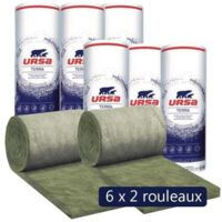 6 paquets de 2 rouleaux laine de verre URSA Façade 32 R - Ep. 141mm - 25,20m² - R 4.40