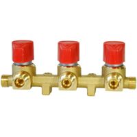 Favex – Robinet gaz camping basse pression Butane/Propane – 3 voies – M14x1.5-6g – Ouverture ¼ de tour – Fermeture ¼ de tour