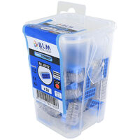 Boîte de 50 connecteurs auto-transparents 12 entrées bleue clair – Pour fils rigides et semi-rigides 0,5 à 2,5mm² – Boîtes réutilisables – BLM