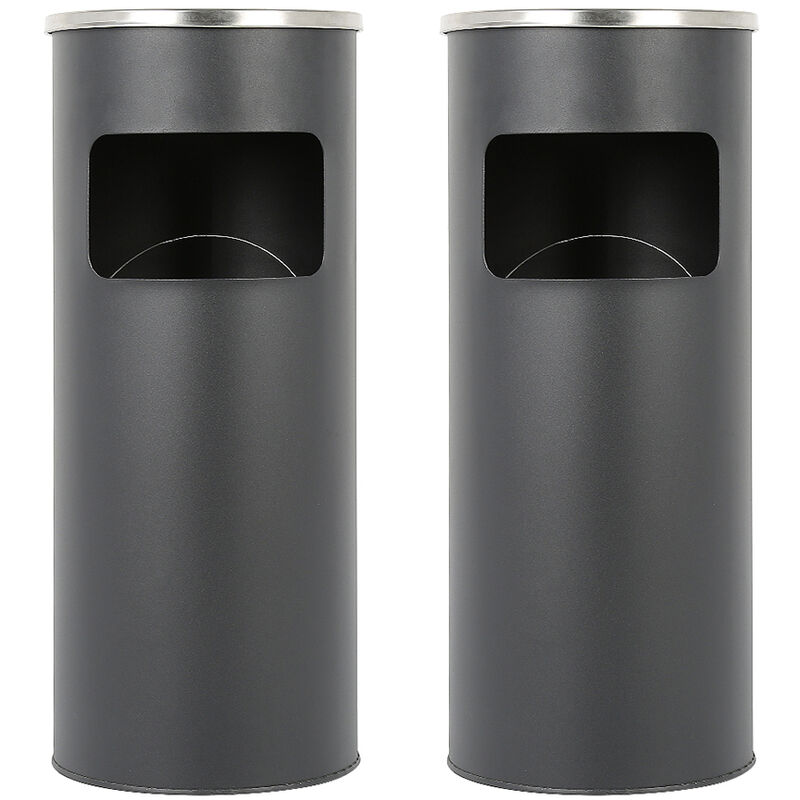 Standaschenbecher für draußen Edelstahl Mülleimer mit Aschenbecher für  draußen Zigaretten Mülleimer Metall, rostfrei, 8 Liter Volumen