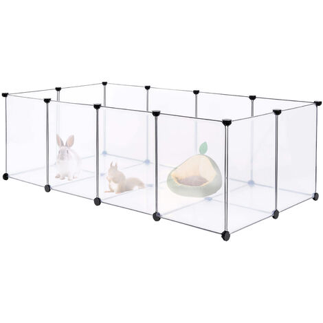 20 Stück transparenter Kunststoff-Zaun für kleine Haustiere, ABS-Kunststoffverbinder, robust und langlebig, Größe 145 x 74 x 47 cm (1/5)