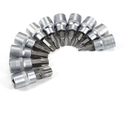 34-teiliges Torx Steckschlüssel Set - Außen- & Innentorx, 3/8" & 5/16" Antrieb, Chrom-Vanadium-Stahl