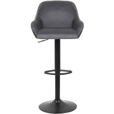 Barhocker 2er Set,Höhenverstellbare Drehbare Barhocker,aus Samtstoff,dunkelgrau