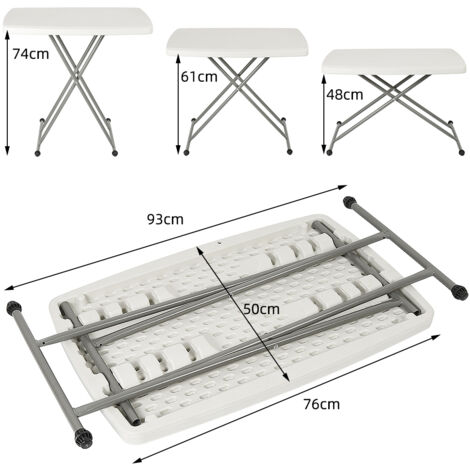 Klapptisch Haushalt Kleine Wohnung Rechteckiger Tisch Außen Stall Tisch Lernen Schreibtisch Einfache Werkzeuge Zusammenklappbar und höhenverstellbar 76×50×74cm