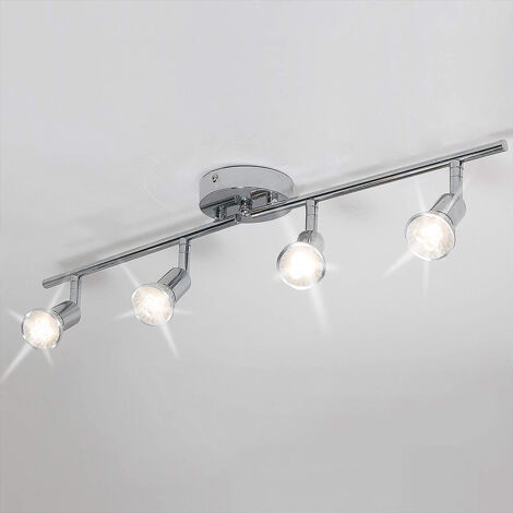 62×10×10cm vierköpfiger Deckenstrahler einfaches Silber (1/5)
