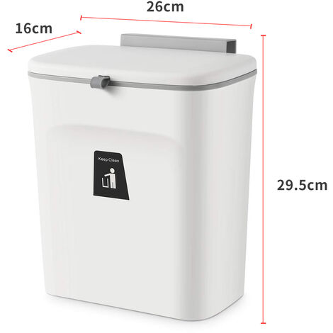 Way-be Hachiman Tap Trash Mülleimer – Größe L, 10 L, Weiß – Stylischer Deckeleimer Für Bad & Küche
