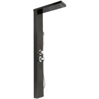 Duscharmatur Dusche Badarmatur Duschpaneel Duschsäule Regendusche Edelstahl,130x47x15cm (Schwarz)