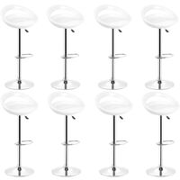 8er-Set Barstuhl,360°Drehung, höhenverstellbar,mit Fußstütze, für Bar, Arbeitszimmer, Küche (Weiß,8pcs)