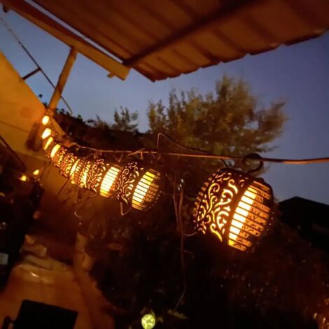 Solarlampen 10 Köpfe funkelnde Lichterketten für den Außenbereich wasserdicht