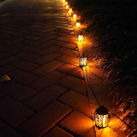 Solarlampen 10 Köpfe funkelnde Lichterketten für den Außenbereich wasserdicht