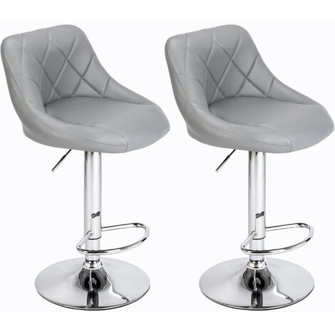 2 bar stools breakfast bar stools, kitchen stools, kitchen bar stools - Grey - Grey