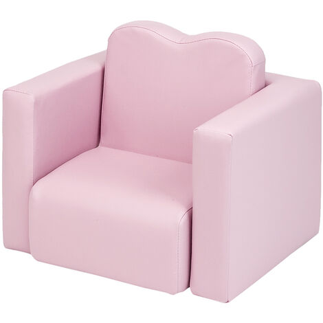 2in1 Children Sofa Multi-Functional Kids Armchair Sofa and Table-Pink - Red