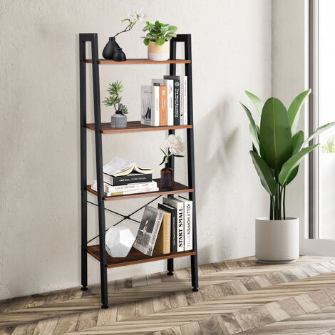 Industrial store ladder bookshelf