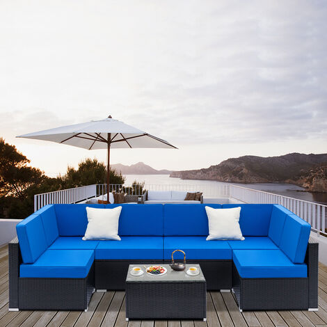 Royal blue patio clearance cushions