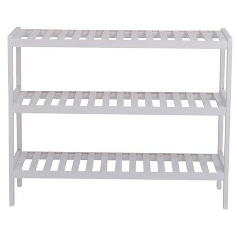 Bamboo Shoe Rack Bench, Shoe Storage, 3-Layer Multi-Functional Cell Shelf, Can Be Used For Entrance Corridor, Bathroom, Living Room And Corridor 70 * 25 * 55 - White - White