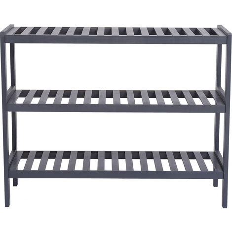Bamboo Shoe Rack Bench, Shoe Storage, 3-Layer Multi-Functional Cell Shelf, Can Be Used For Entrance Corridor, Bathroom, Living Room And Corridor 70 * 25 * 55 - Grey