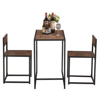 Bar Table and 2 Stools Set Dining Kitchen Furniture