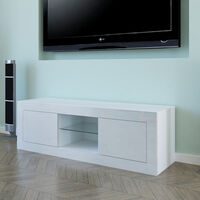 125cm LED TV Cabinet Unit Two Door White Color For Livingroom