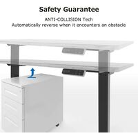 SANODESK EZ1 Standing Desk Electric Height-Adjustable Desk Frame Only with anti-collision protection, memory control and soft start/stop function (Black)