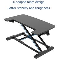 FLEXISPOT Sit Stand Desk Standing Desk Height Adjustable Desk Converter- 28.4 Inch Wide Work Surface M17B (SMALL, BLACK)