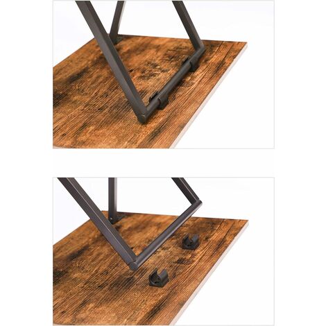 Beistelltisch, Klappbar Tablett Tisch, Sofatisch, TV Tray im Industriestil, einfach montierbar, HOOBRO EBF15BZ01