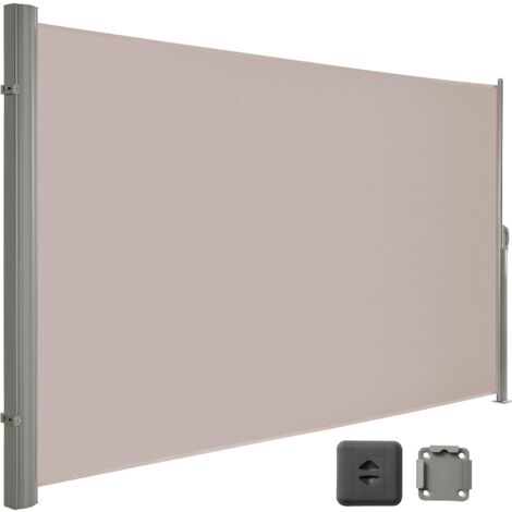 Seitenmarkise, Rahmen aus Vollaluminium, 180 x 400 cm, ausziehbar Markise, Sichtschutz, seitliche Vordächer, Balkone, Terrassen, Garten, Sonnenschutz, Seitenrollo, LARMNEE ETP184BP02 (1/5)
