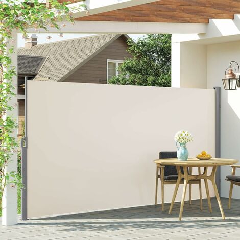 Seitenmarkise, ausziehbar 180 x 400 cm Seitenwandmarkise Markise, Sichtschutz, Sonnenschutz, Blickdicht, Seitenrollo, für Balkon, Garten, Terrasse, LARMNEE EBE184TBP02