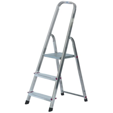 Krause Corda Alu Trittleiter Aluleiter Stehleiter Klappleiter 3 Stufen 000712 (1/5)