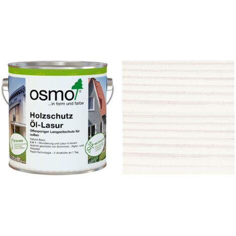 OSMO Holzschutz-Öl Lasurfarbe 900 Weiß 2,5L