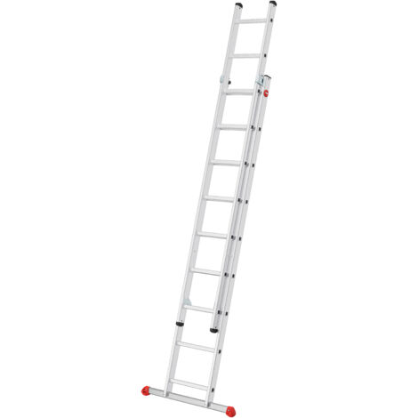 Hailo S80 ProfiStep duo, Aluminium-Schiebeleiter 2-teilig, 2x9 Sprossen