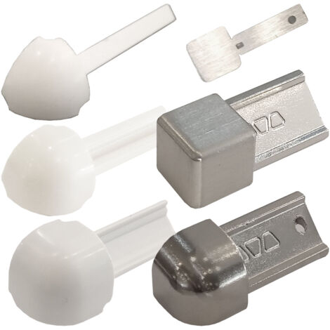 Schlüter Rondec E/PRO80BW Außenecke Dekorprofil Brillantweiß H=8mm