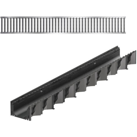 ACO Self ® Entwässerung Baukasten Rinnenelement Hexaline mit Stegrost Stahl vz. 1 m
