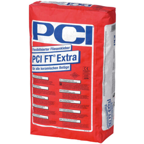 Fliesenkleber PCI FT-Extra 25kg – Verformungsfähig für Feinsteinzeug – C2 TE S1 nach DIN EN 12004 – Innen und außen geeignet (1/4)