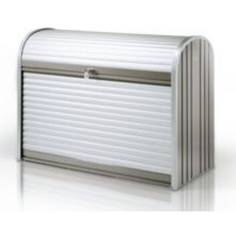 Biohort Rolladenbox StoreMax Mülltonnenbox Fahrradbox 190 - (190x97x136cm) silber-metallic