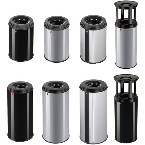 Hailo Papierkorb (flammenlöschend) ProfiLine Safe Plus XL silber