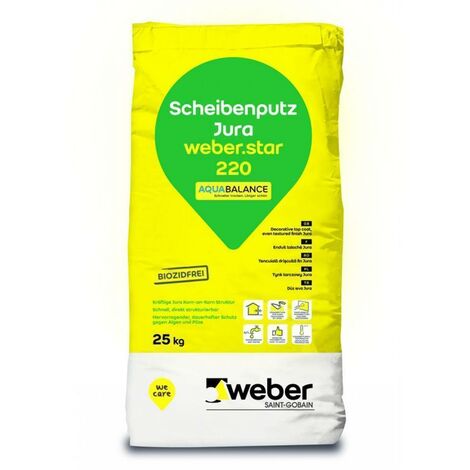 weber.star 220 AquaBalance 2 mm Scheibenputz 0010 Jura 25 kg