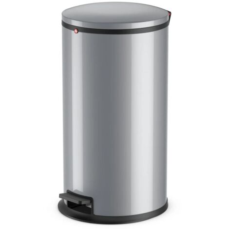Hailo Treteimer Pure L, Abfalleimer, Mülleimer, Stahlblech, Silber, 25 L, 0530-020