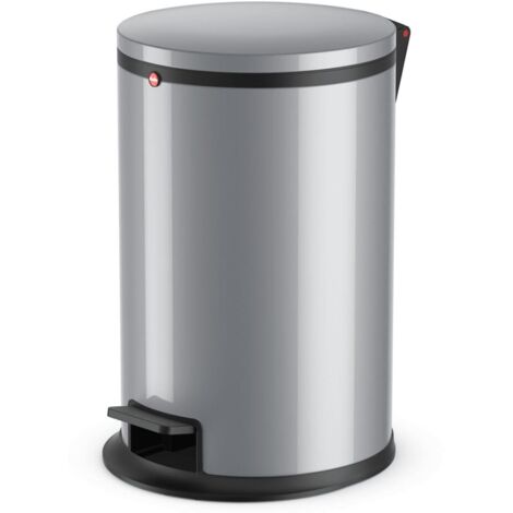 Hailo Treteimer Pure M, Abfalleimer, Mülleimer, Stahlblech, Silber, 12 L, 0517-020