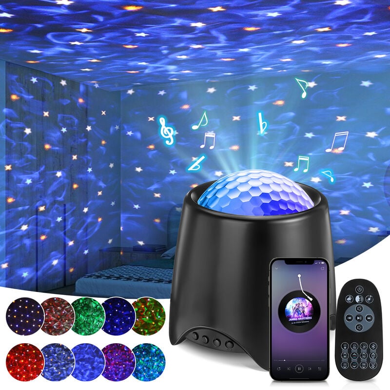 Star Light Galaxy Projektor, Led Ocean Wave Nebula Projektor mit  Fernbedienung / Bluetooth-Lautsprecher / Timer / Sprachsteuerung, Sky Night Light  Projektor für