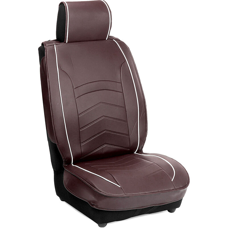 Universal Leder Autositzbezug Auto Vorder- und Rücksitzbezug  Sitzpolstermatte (schwarz weiß, 1x Rücksitzbezug) Sasicare