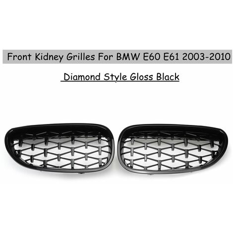 Front Gloss Black Kidney Diamond Style Grillgrill Für BMW 5er E60 E61  2003-2010 Sasicare