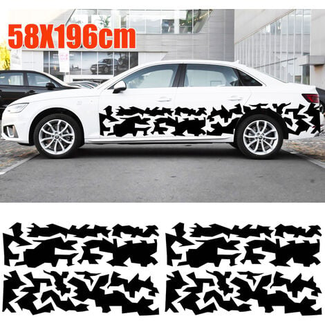 59 cm x 180 cm Universal-Aufkleber Auto Auto Seitenkörper Aufkleber  Aufkleber Vinyl Grafik Dekor (schwarz)