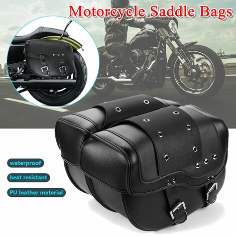 2x Motorrad Satteltasche Gepäck Seitenwerkzeug Sattel für Harley Sportster XL883 XL1200 (1/4)